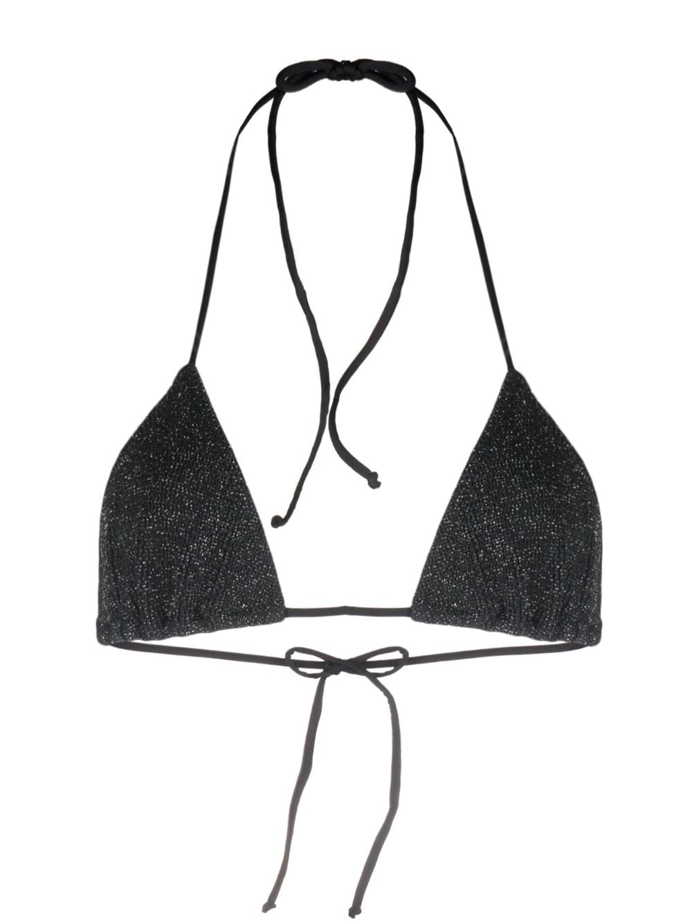 MC2 Saint Barth metallic-threading halterneck bikini top - Black