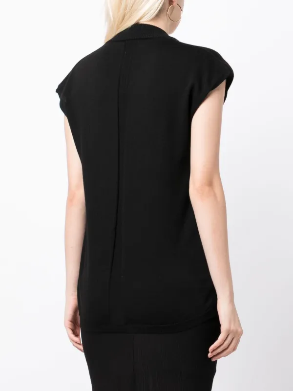 希少★リックオウエンス ワンピース トップス Vネック ノースリーブ カーキ M Rick Owens Vネック トップ | ブラック | FARFETCH JP