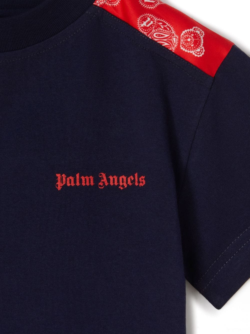 Shop Palm Angels Logo-embroidered Cotton T-shirt In Blue