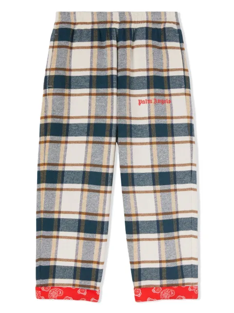 Palm Angels Kids logo-print cotton trousers 