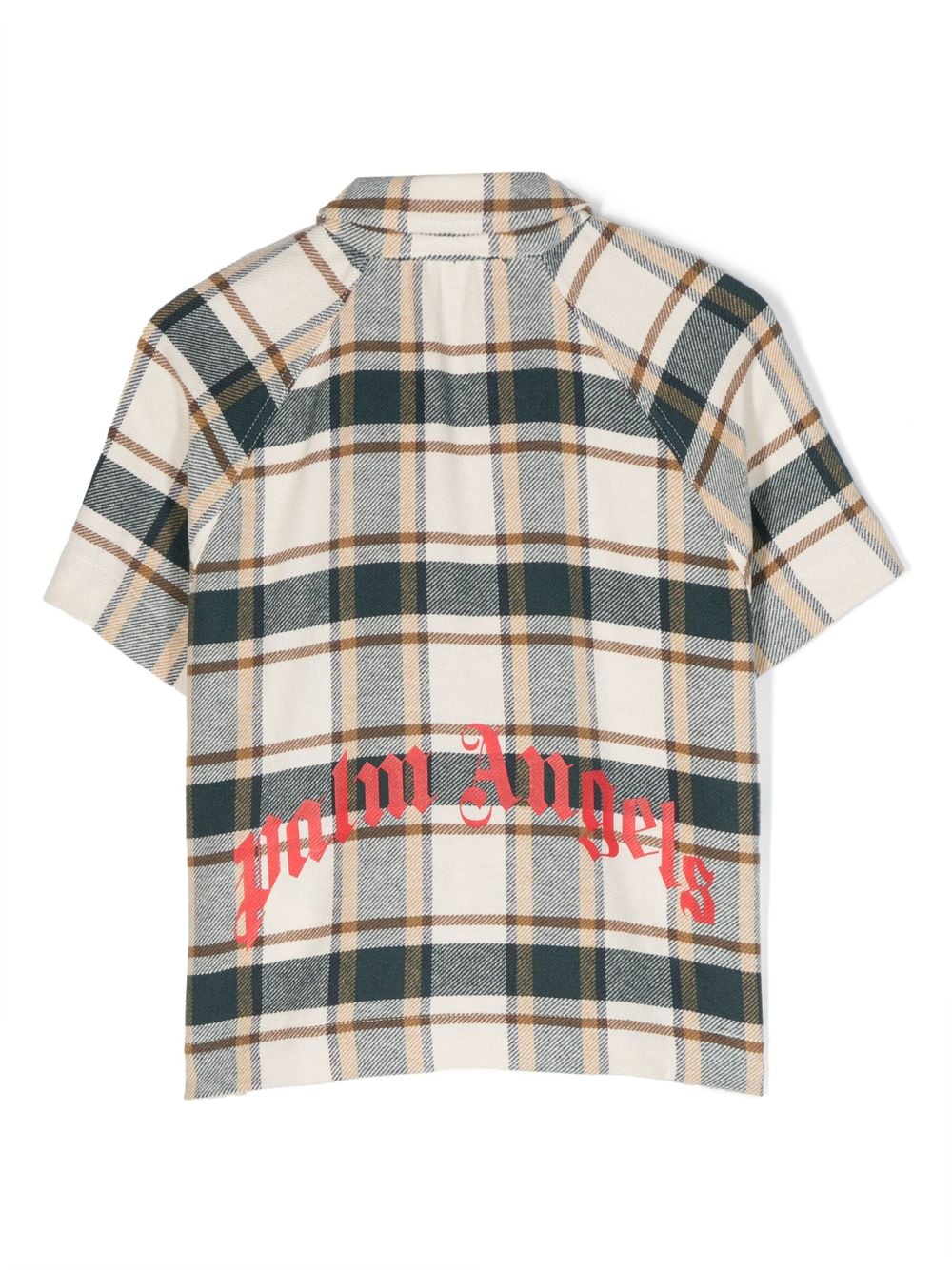 Shop Palm Angels Bandana-print Pocket Plaid Shirt In Neutrals
