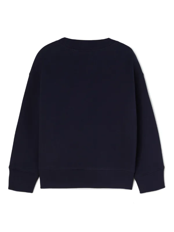 Palm Angels Kids logo-print Cotton Jumper Blue FARFETCH ID