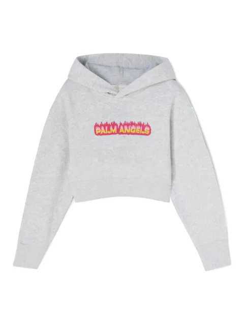 Palm Angels Kids Flames hoodie med logotyp