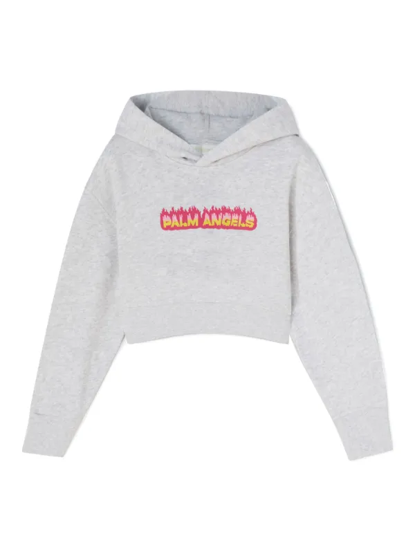 Palm Angels Kids Flames ロゴ パーカー | グレー | FARFETCH JP