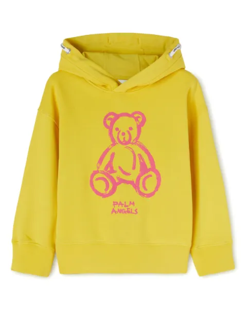 Palm Angels Kids teddy bear-print cotton hoodie