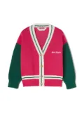 Palm Angels Kids bear-print colour-block cardigan - Pink