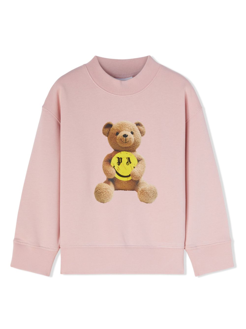 Palm Angels Kids' Teddy Bear-print Cotton Sweatshirt In Pink