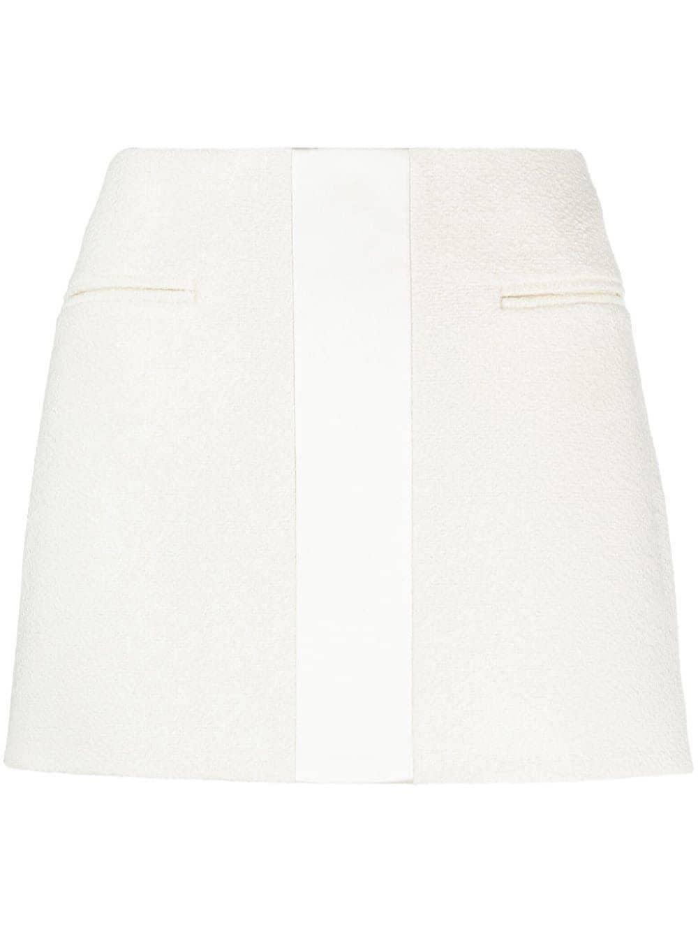 Shop Ferragamo Contrasting-panel Mini Skirt In Neutrals