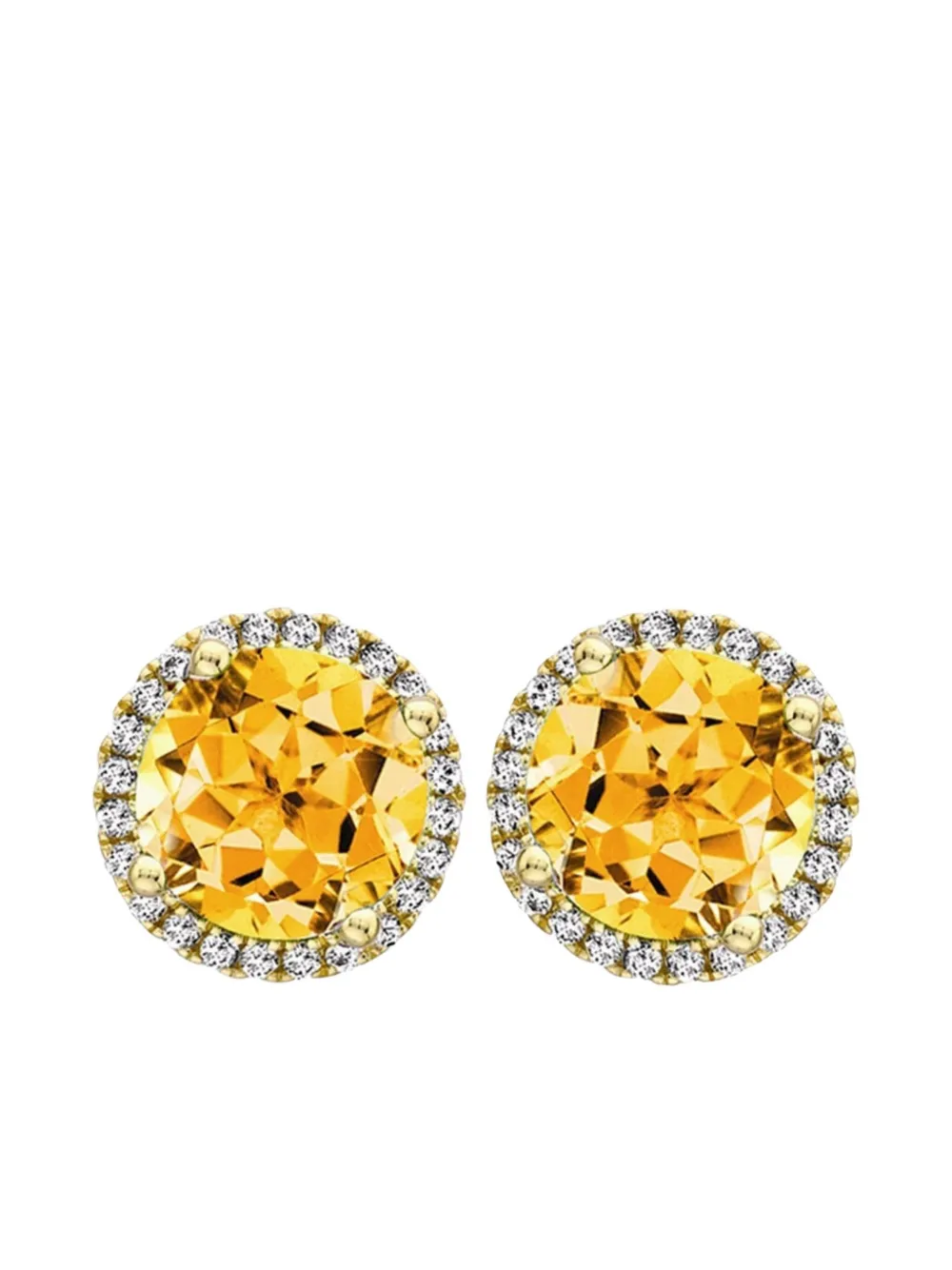 Kiki McDonough 18kt yellow gold Grace diamond and citrine stud earrings | Image 2