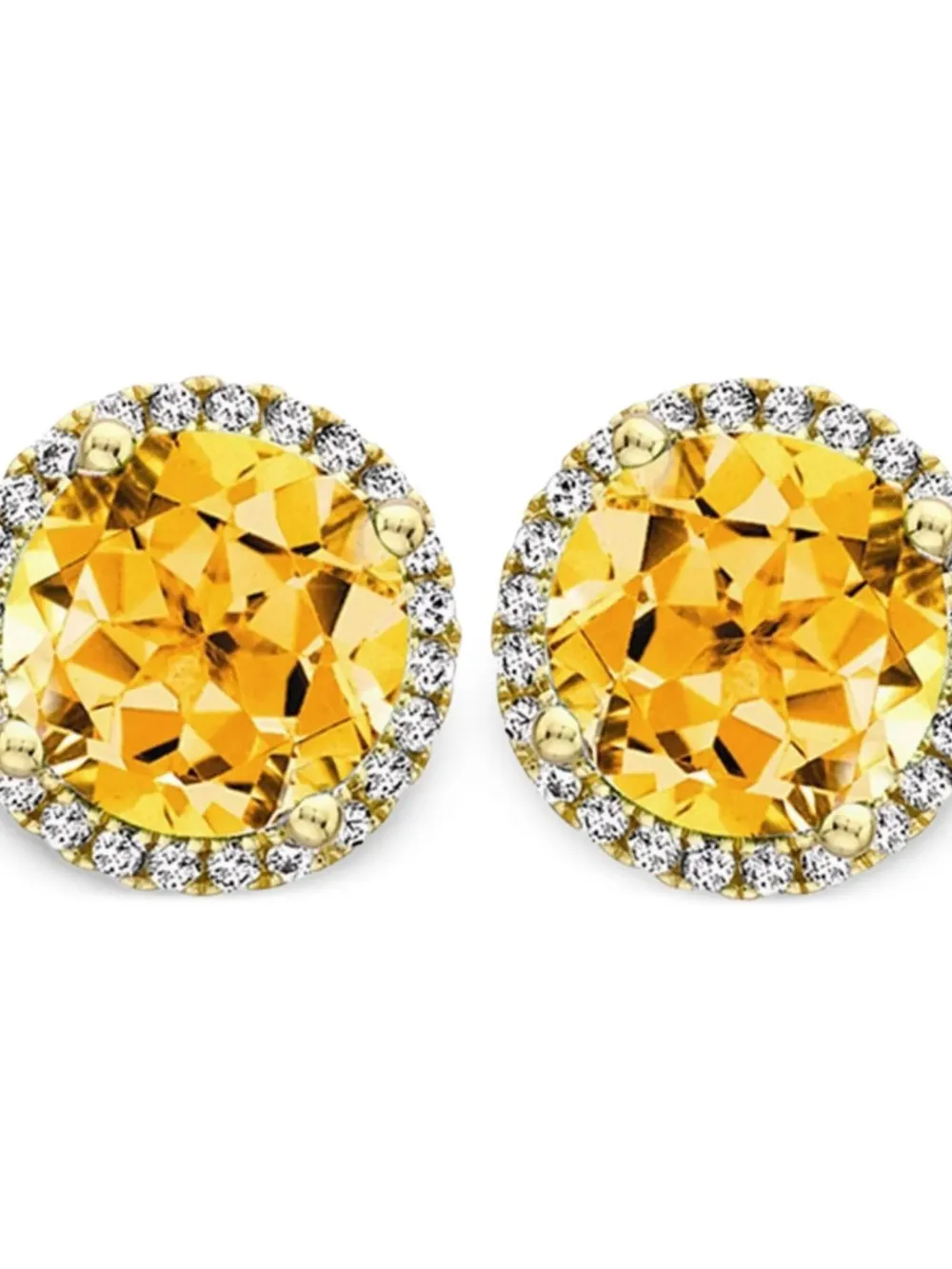 Kiki McDonough 18kt yellow gold Grace diamond and citrine stud earrings | Image 2