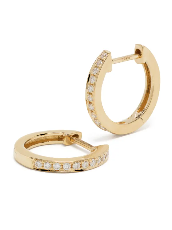 Kiki McDonough Kiki Classic ダイヤモンド フープピアス 18Kイエロー 