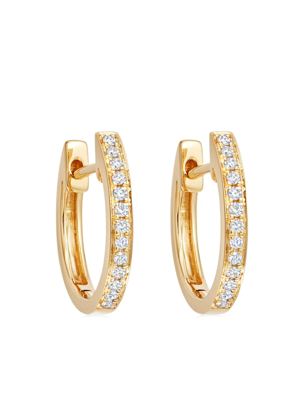 18kt yellow gold Kiki Classic diamond hoops