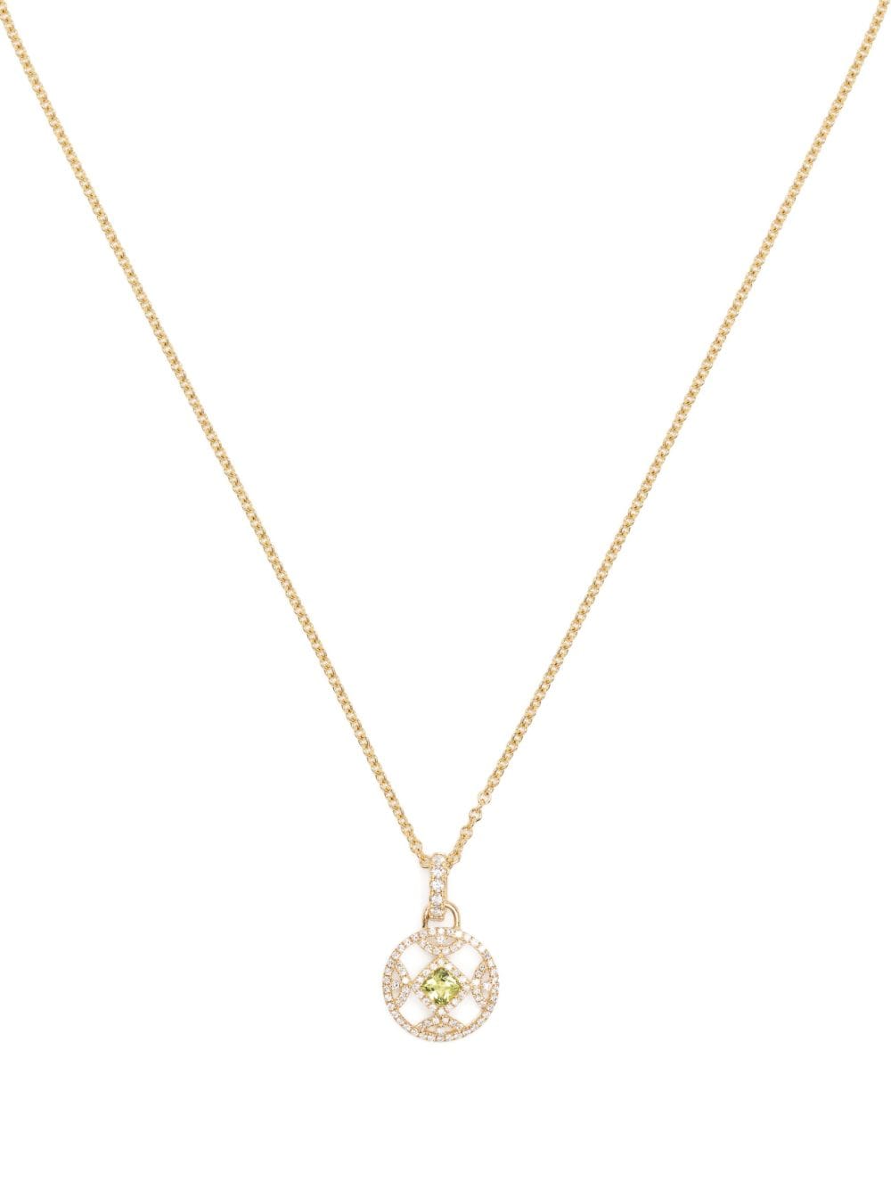 Kiki McDonough 18kt yellow gold Firefly diamond and peridot necklace