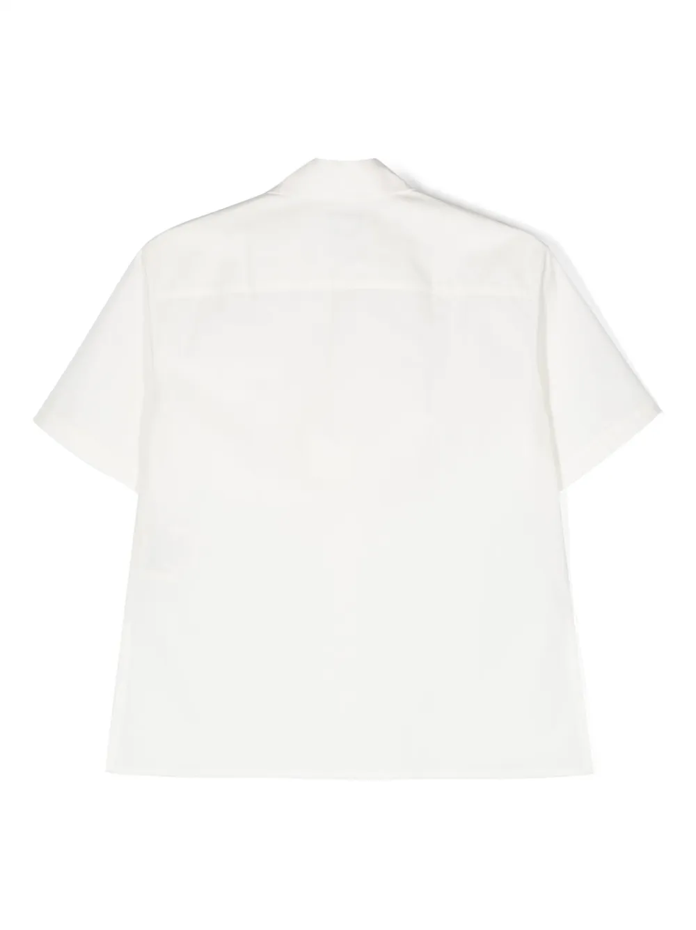 Shop Fendi Logo-embroidered Short-sleeve Shirt In White