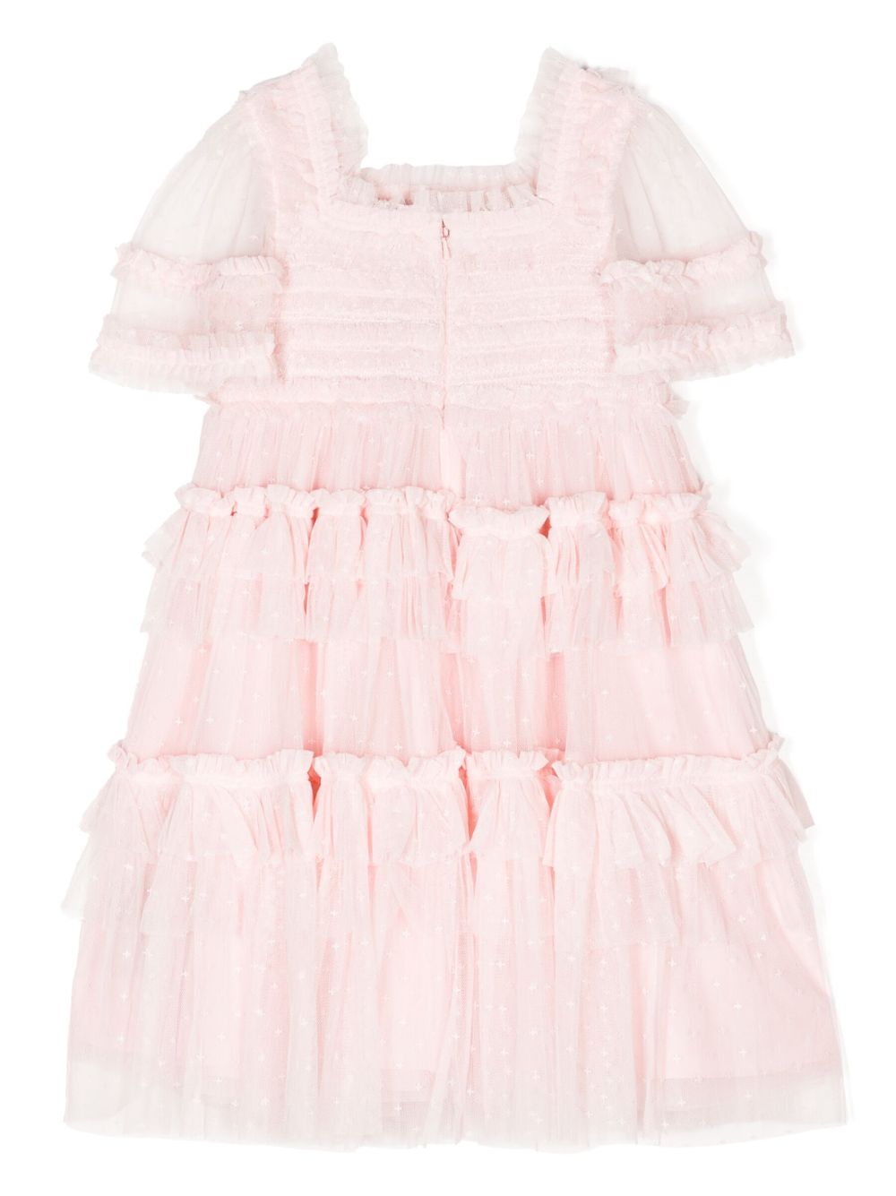 NEEDLE & THREAD KIDS Peaches smocked layered dress - Roze