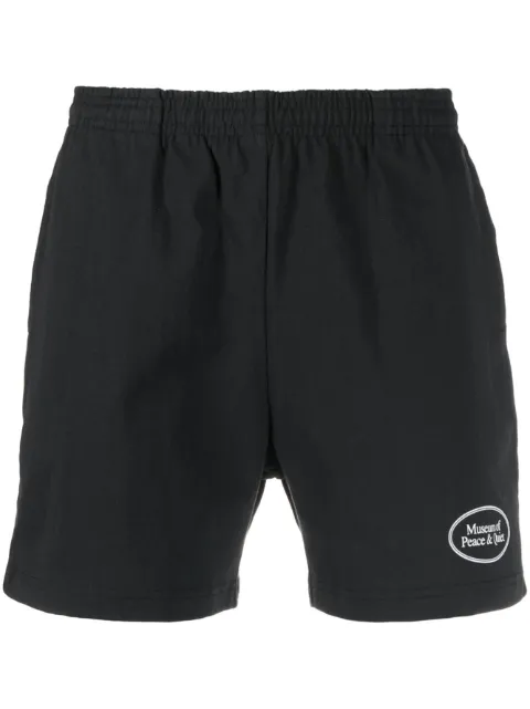 Museum Of Peace & Quiet logo印花平纹针织短裤