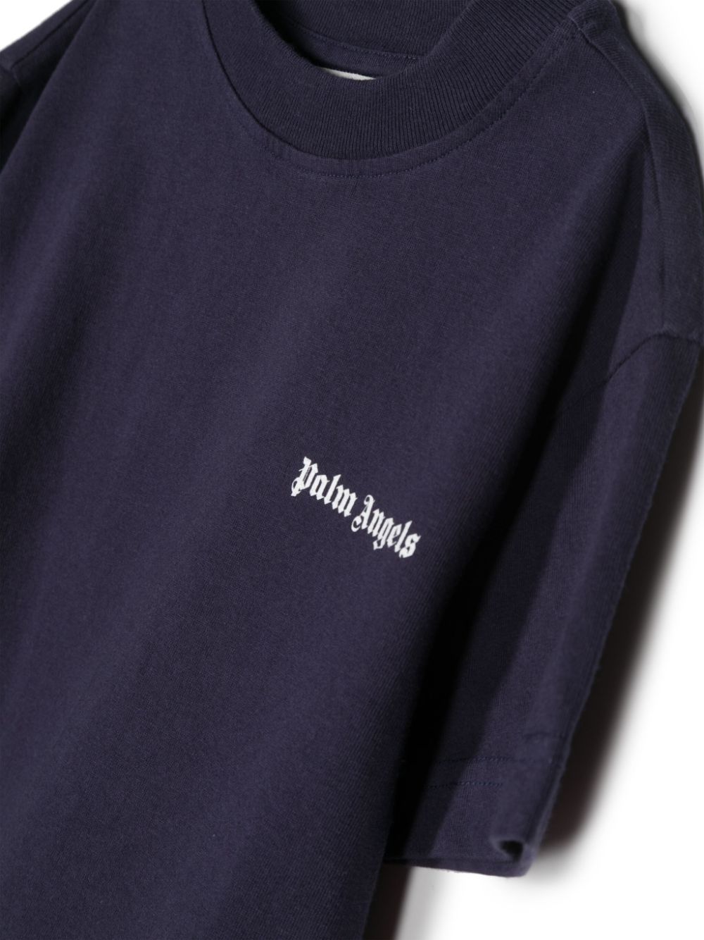Shop Palm Angels Logo-print Cotton T-shirt In Blau