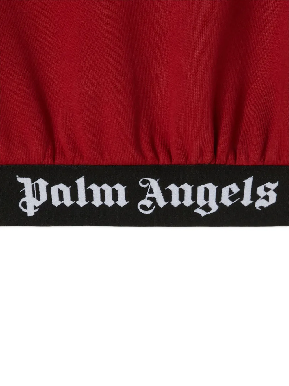 トップス Palm Angels Crop Hoodie Palm Angels logo-strap Cotton Cropped Sweatshirt | Black