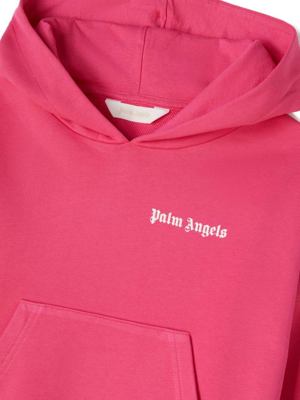 Shop Palm Angels Logo-print Cotton Hoodie In Pink