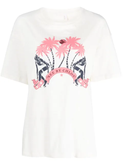See by Chloé playera Roller Girls con estampado gráfico 
