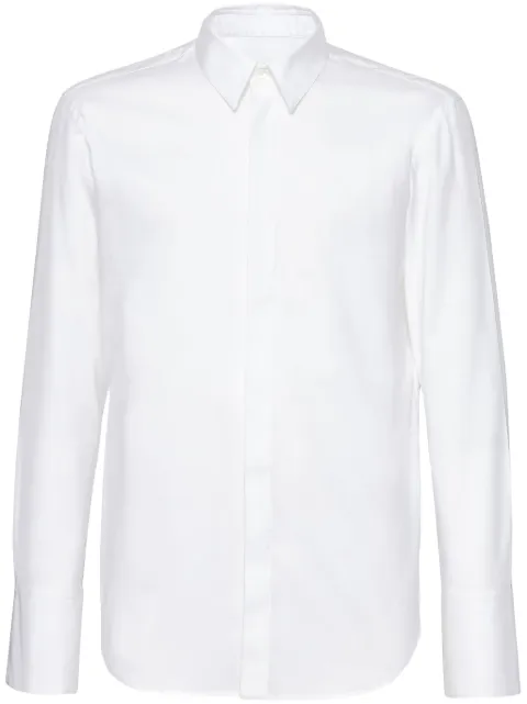Ferragamo camisa oxford de popelina con cierre oculto