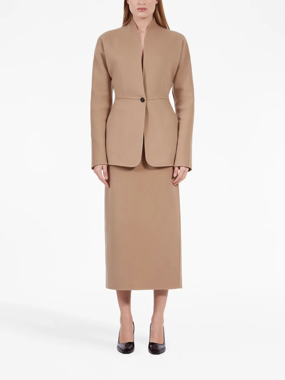 Ferragamo Straight midi-rok - Beige