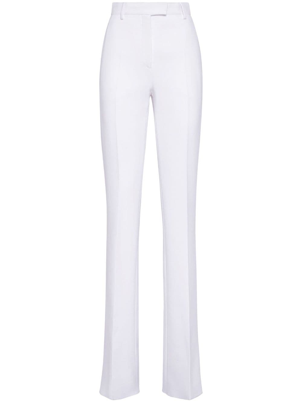 ferragamo pantalon de tailleur à taille haute - blanc