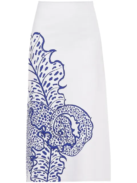 Ferragamo graphic-print jacquard flared skirt