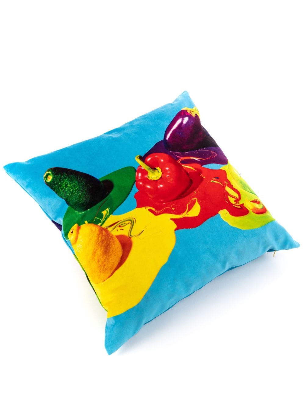 Seletti Vegetables Feather-filling Cushion In Blue