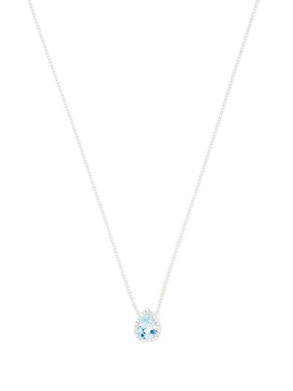 Kiki McDonough 18kt white gold Grace diamond and topaz necklace - Silver