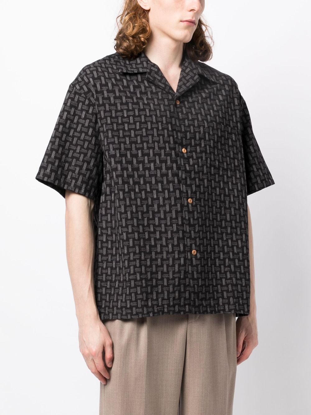 Shop Visvim Graphic-print Short-sleeve Shirt In Black