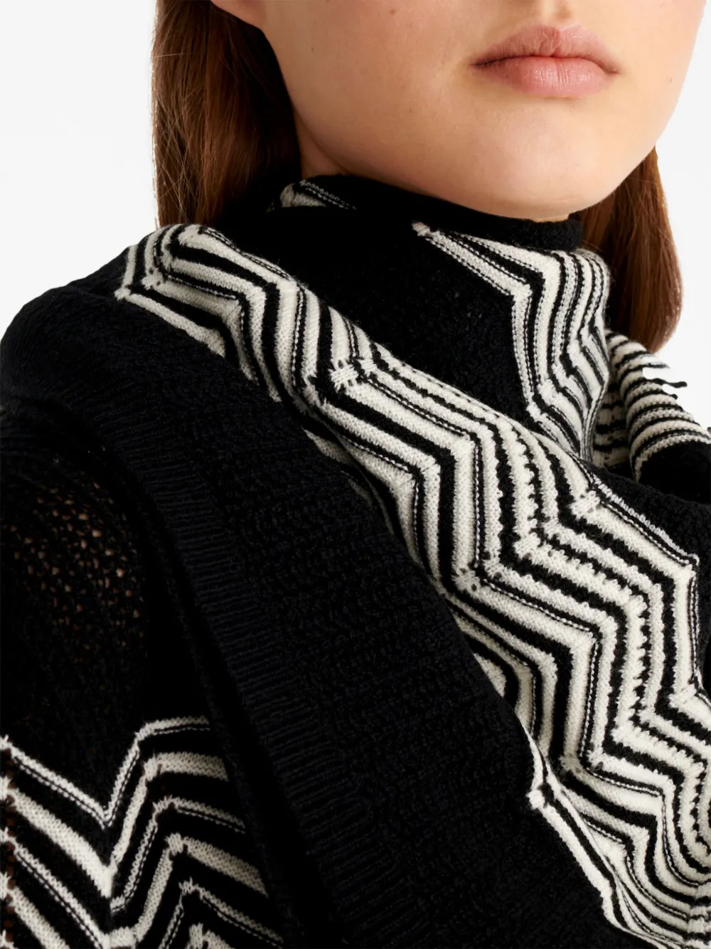  Eres Bufanda Vinyl Con Ondas Estampadas - Negro 