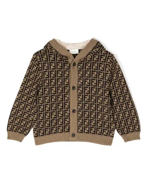 Fendi Kids Cardigan con cappuccio