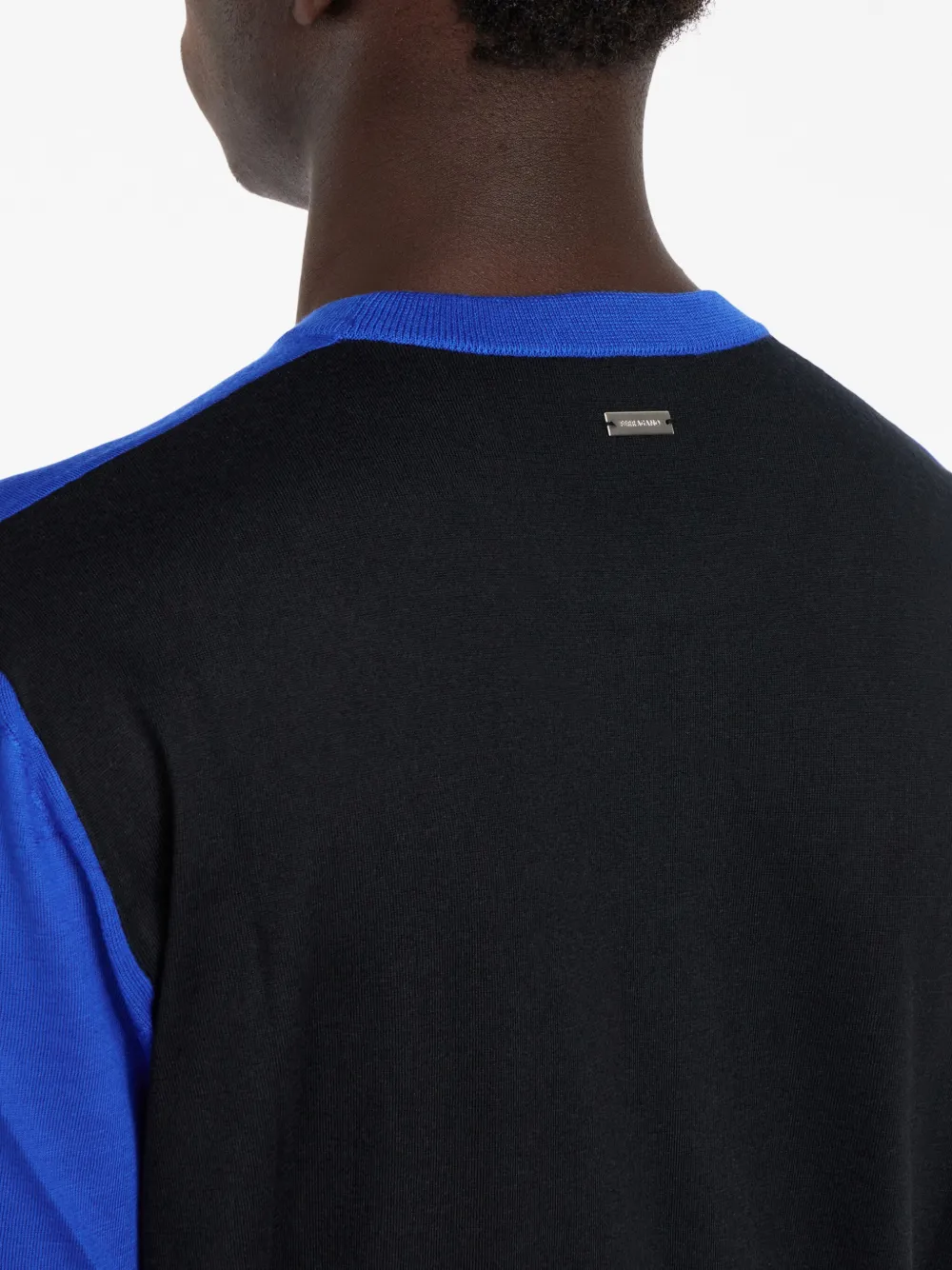 Ferragamo Men's Colorblock Cashmere Sweater In Blue