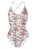 Anjuna Mara floral-print scoop-neck swimsuit - Neutrals