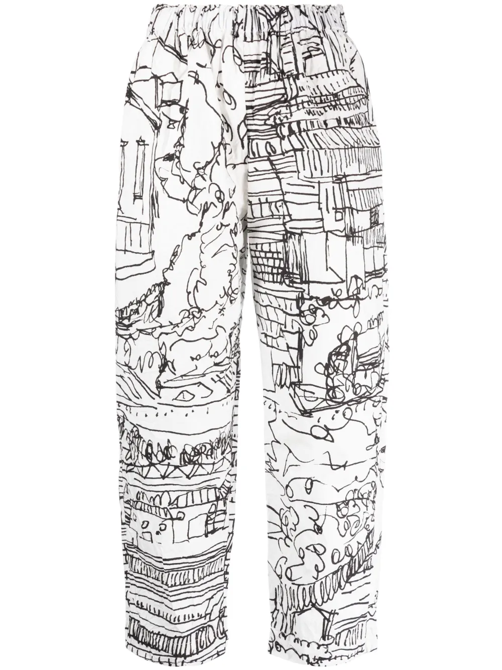 Daniela Gregis sketch-print straight-leg trousers