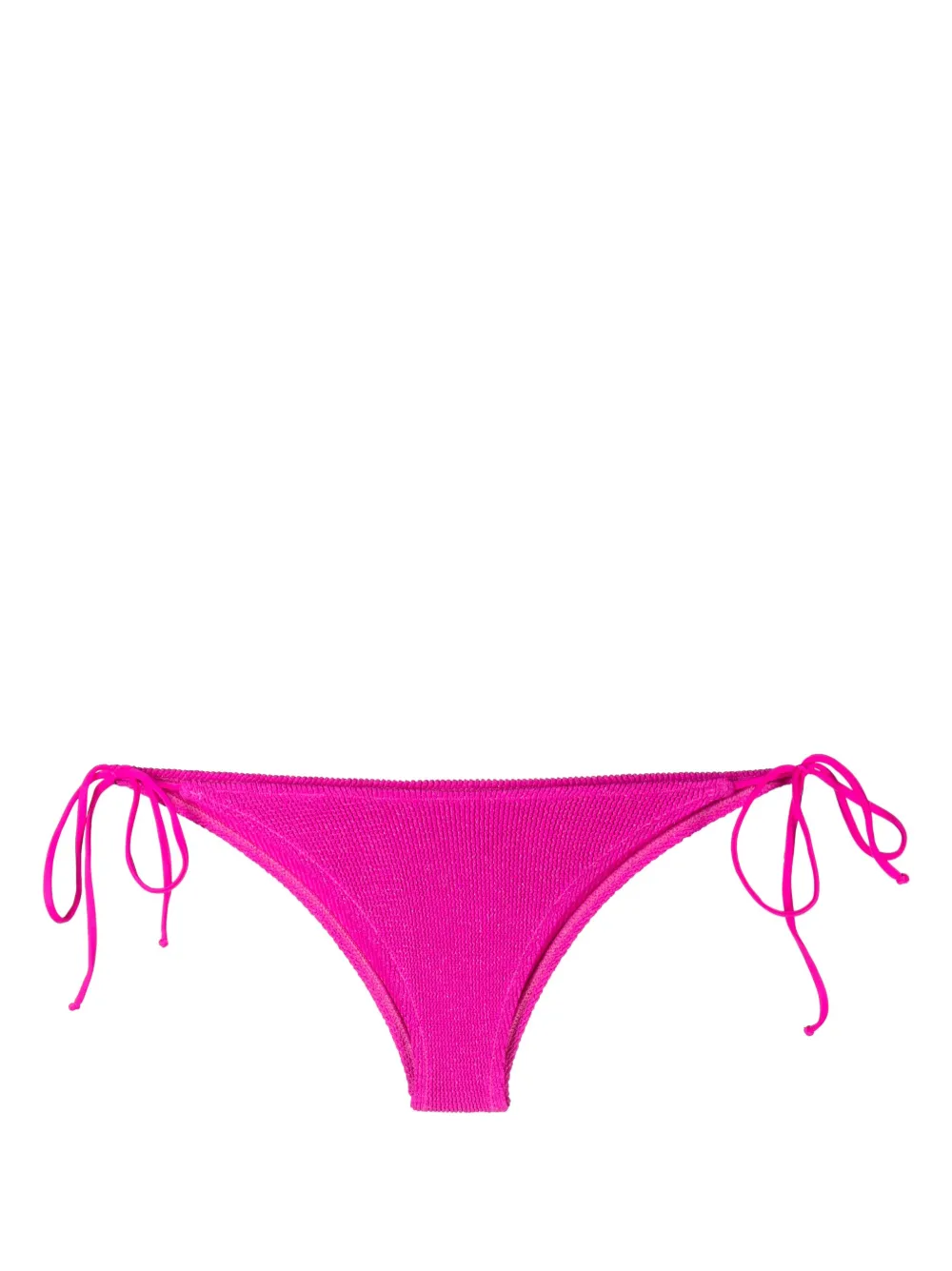 Mc2 Saint Barth Logo-patch Crinkled Bikini Bottoms In Rosa