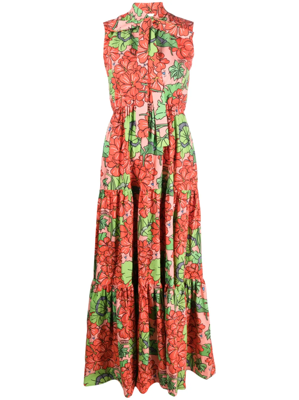 alessandro enriquez sleeveless floral-print dress