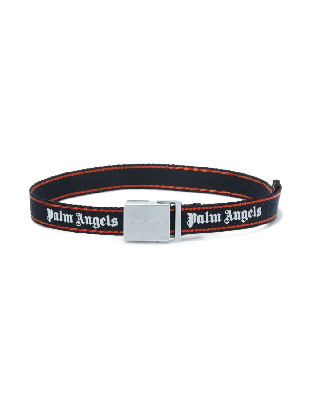 Palm Angels Kids' Logo-print Tape Belt In Black