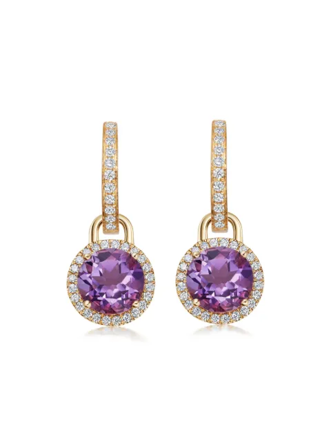 Kiki McDonough 18kt yellow gold Grace Mini diamond and amethyst earrings