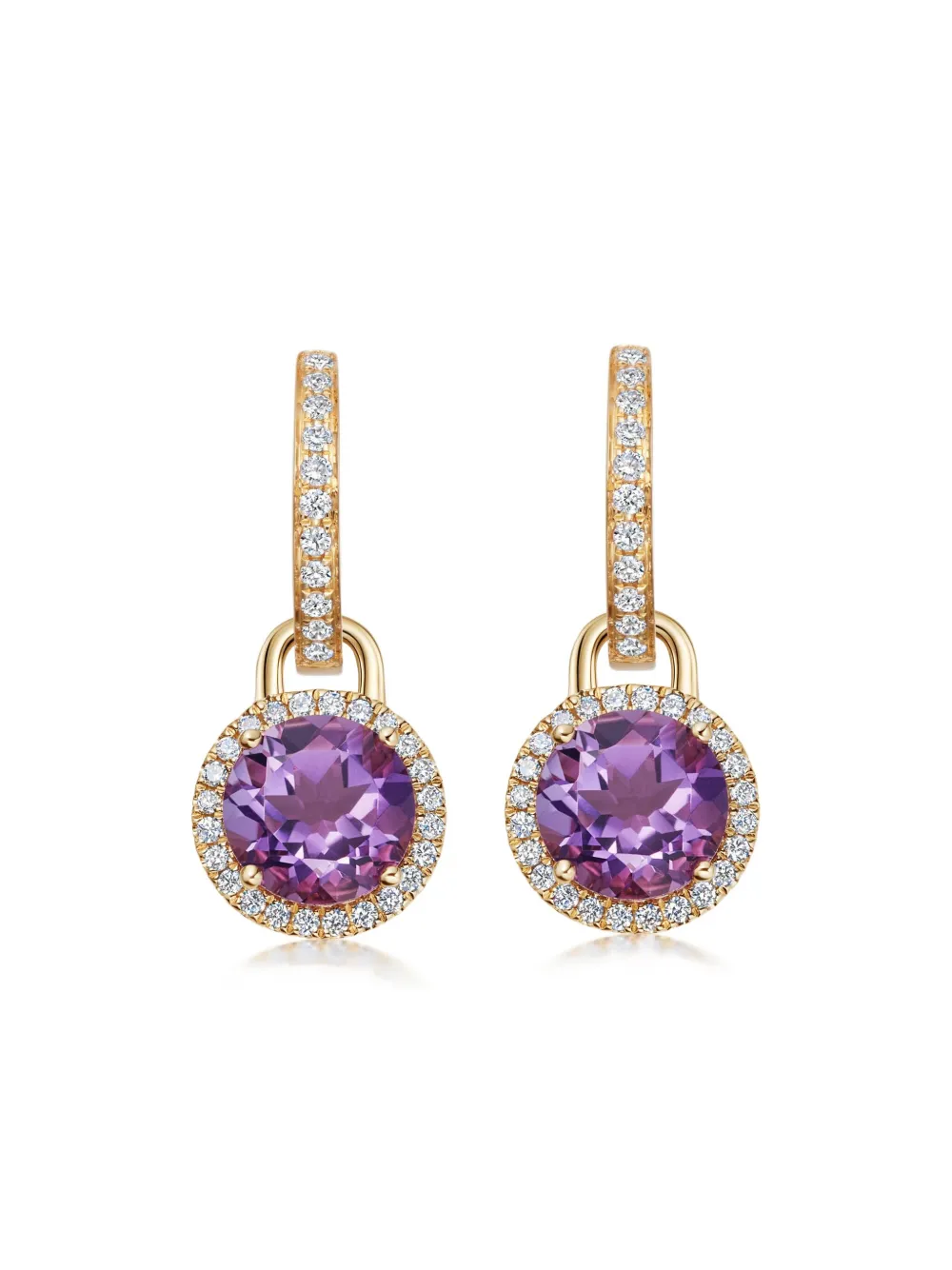 Kiki McDonough 18kt yellow gold Grace Mini diamond and amethyst earrings | Image 2