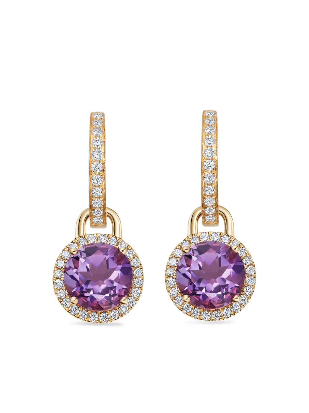 Kiki McDonough Grace Mini ダイヤモンド&アメジスト ピアス 18Kイエローゴールド - ゴールドトーン Kiki McDonough Grace Mini ダイヤモンド&アメジスト ピアス 18Kイエローゴールド - ゴールドトーン