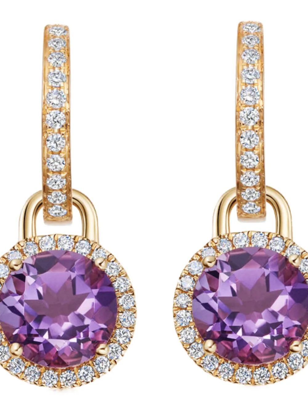 Kiki McDonough 18kt yellow gold Grace Mini diamond and amethyst earrings | Image 2