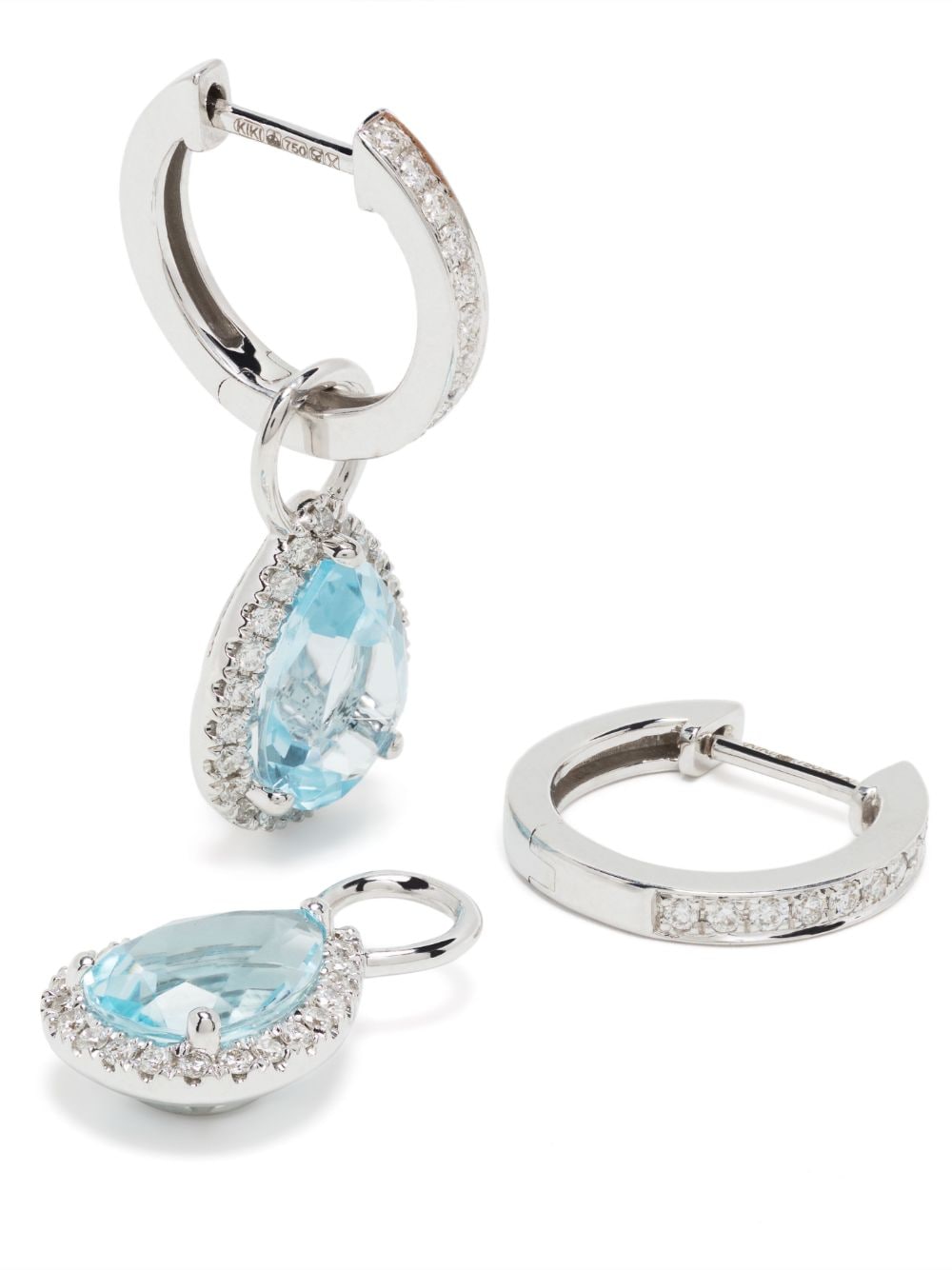 Shop Kiki Mcdonough 18kt White Gold Grace Topaz And Diamond Drop Earrings In Silver