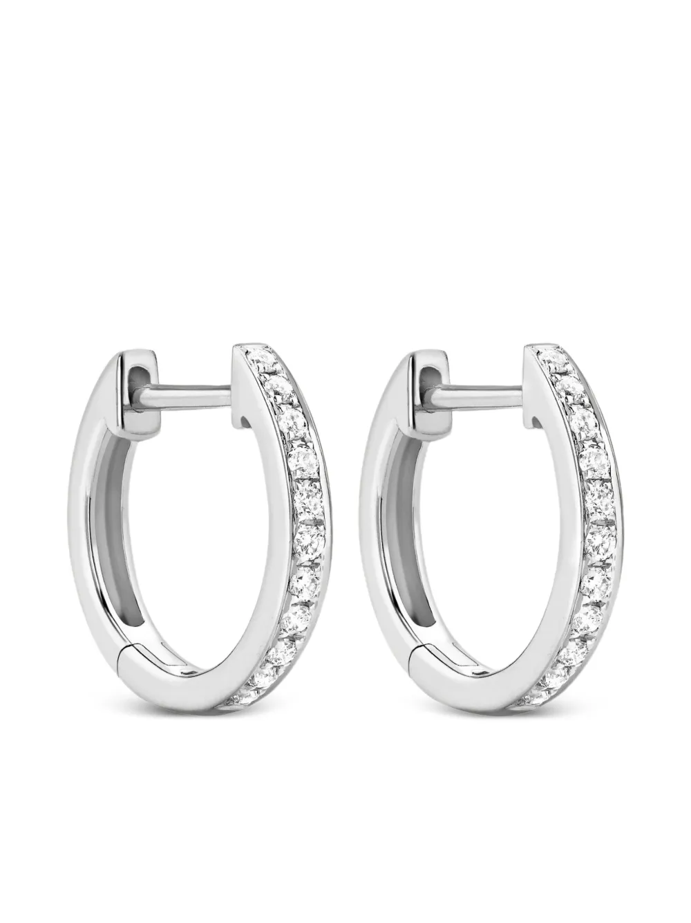 18kt white gold Kiki Classic diamond hoops
