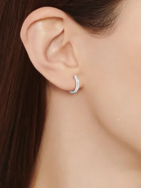 Kiki McDonough 18kt white gold Kiki Classic diamond hoops
