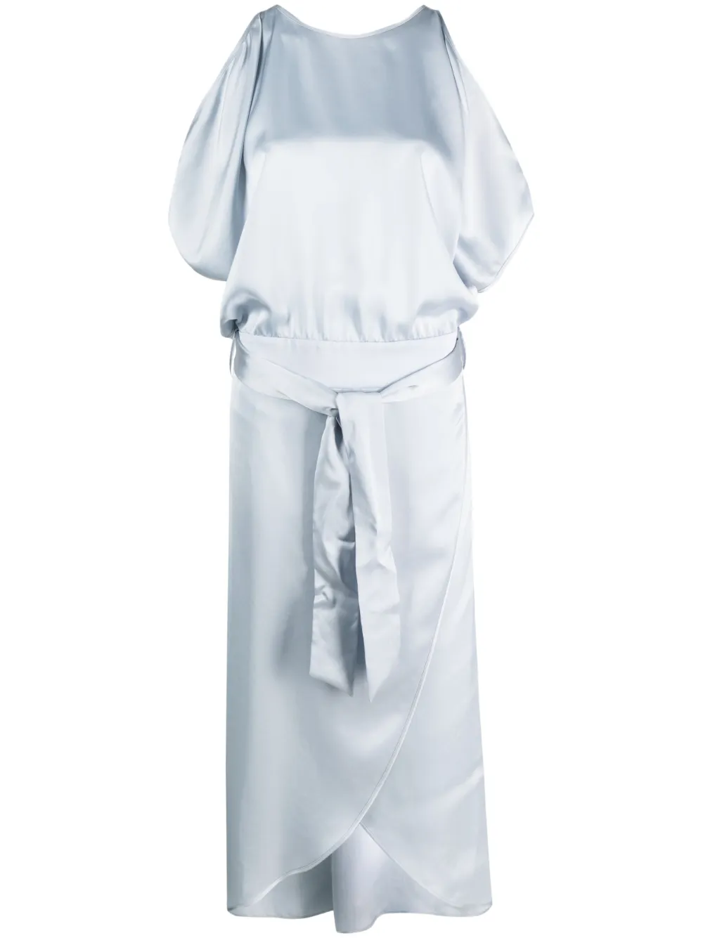Eleventy satin-finish cut-out dress