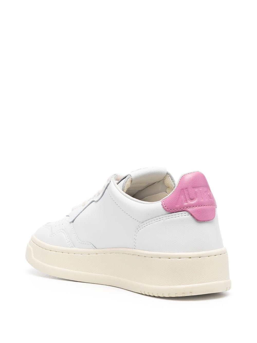 Shop Autry Action Lace-up Leather Sneakers In White