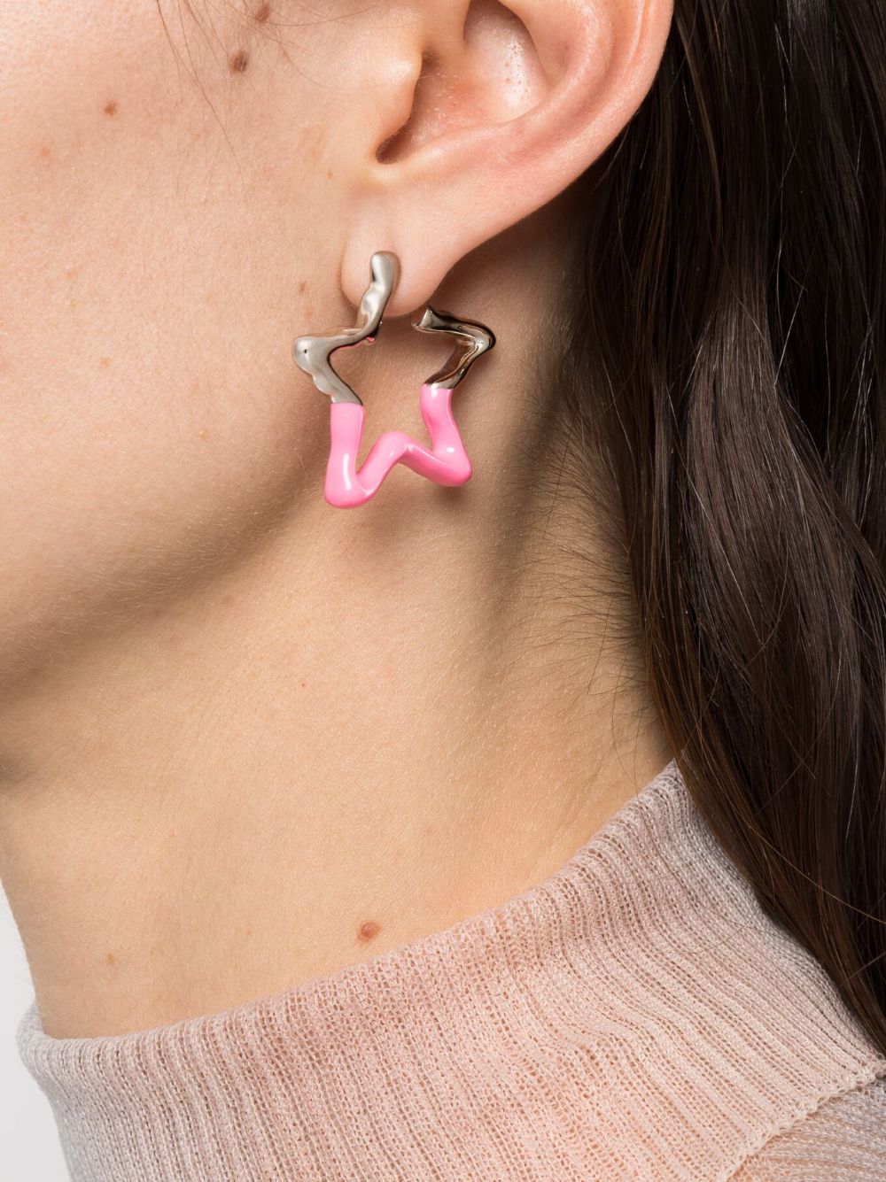 SafSafu Melted star-hoop earrings - Roze