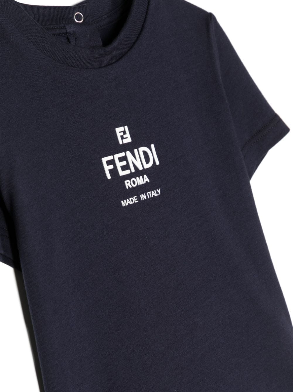 Shop Fendi Logo-print Cotton T-shirt In Blue